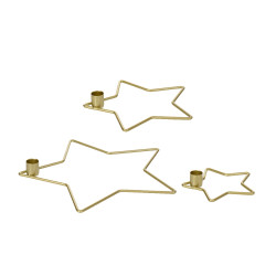Bougeoir en forme d'étoile dorée 20,5 x 21,5 cm DECORIS