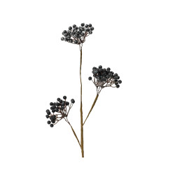 Branche avec baies bleu foncé en mousse 50 cm DECORIS