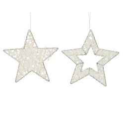 Étoile en fer à suspendre blanche Ø 15 cm DECORIS
