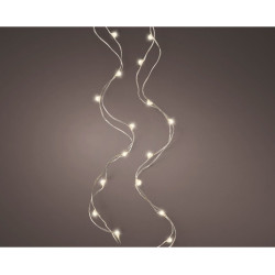 Fil illuminé argenté 60 micro LED blanc chaud 2,95 m LUMINEO