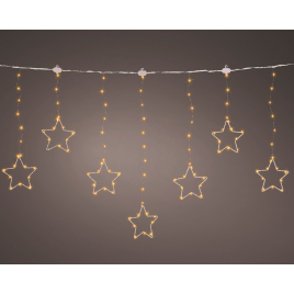 Guirlande rideau à étoiles 156 LED blanc neutre 1,2 m LUMINEO