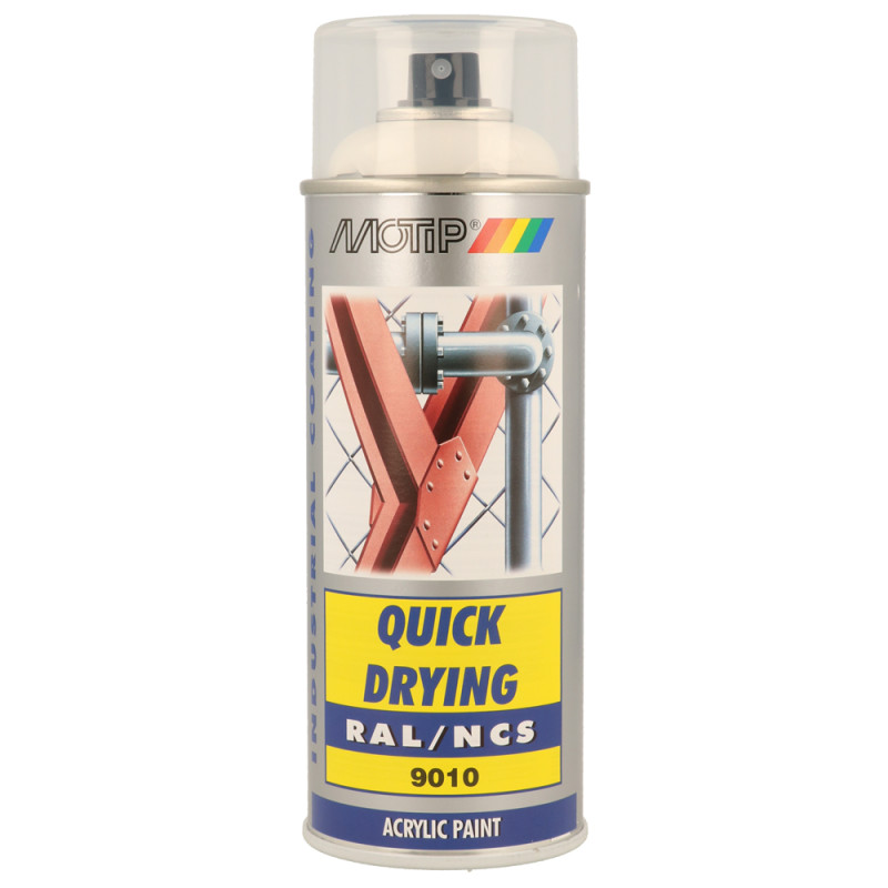 Peinture acrylique en spray Quick Drying blanc pur 0,4 L MOTIP