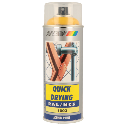 Peinture acrylique en spray Quick Drying jaune sécurité 0,4 L MOTIP