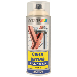Peinture acrylique en spray Quick Drying ivoire clair 0,4 L MOTIP