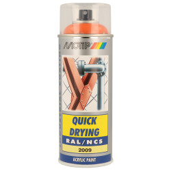 Peinture acrylique en spray Quick Drying orange signalisation 0,4 L MOTIP