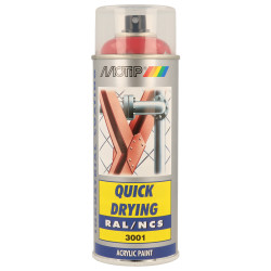 Peinture acrylique en spray Quick Drying rouge sécurité 0,4 L MOTIP