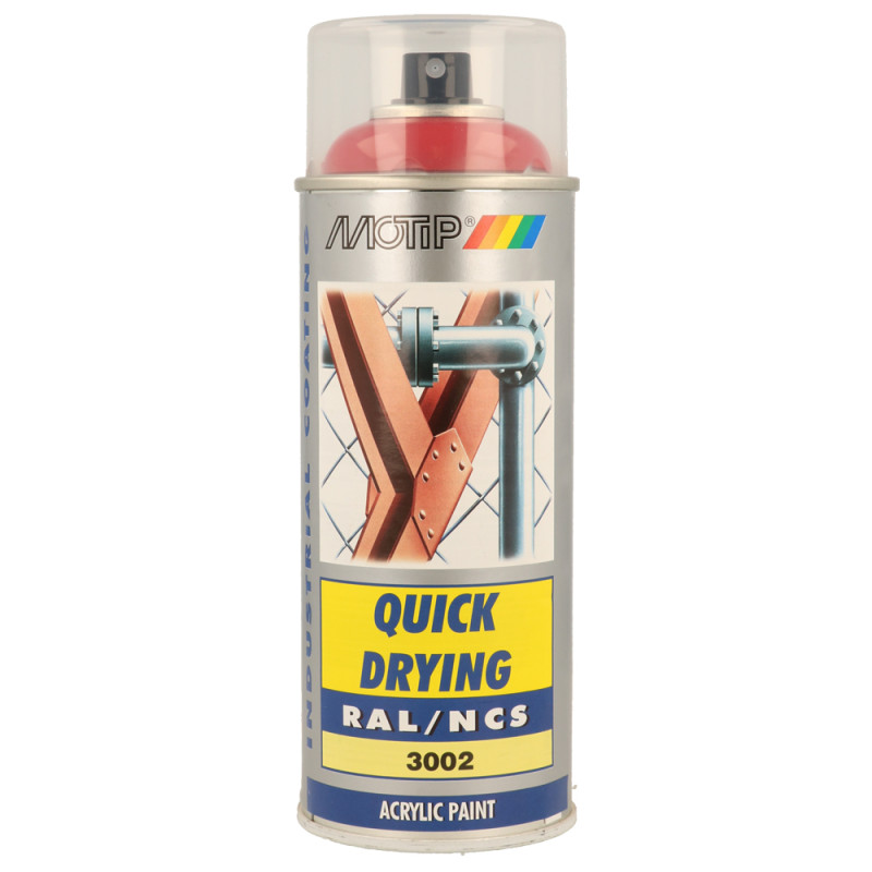 Peinture acrylique en spray Quick Drying rouge carmin 0,4 L MOTIP