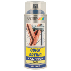 Peinture acrylique en spray Quick Drying bleu saphir 0,4 L MOTIP