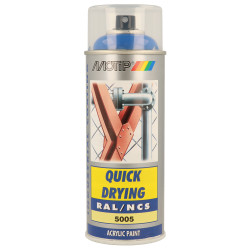 Peinture Acrylique Spray Bleu Sécurité – Séchage Rapide | MOTIP