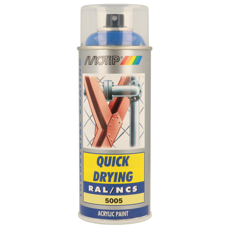 Peinture acrylique en spray Quick Drying bleu sécurité 0,4 L MOTIP