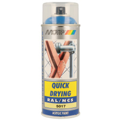 Peinture acrylique en spray Quick Drying bleu signalisation 0,4 L MOTIP