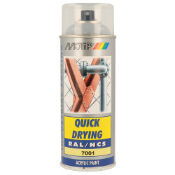 Peinture acrylique en spray Quick Drying gris argent 0,4 L MOTIP