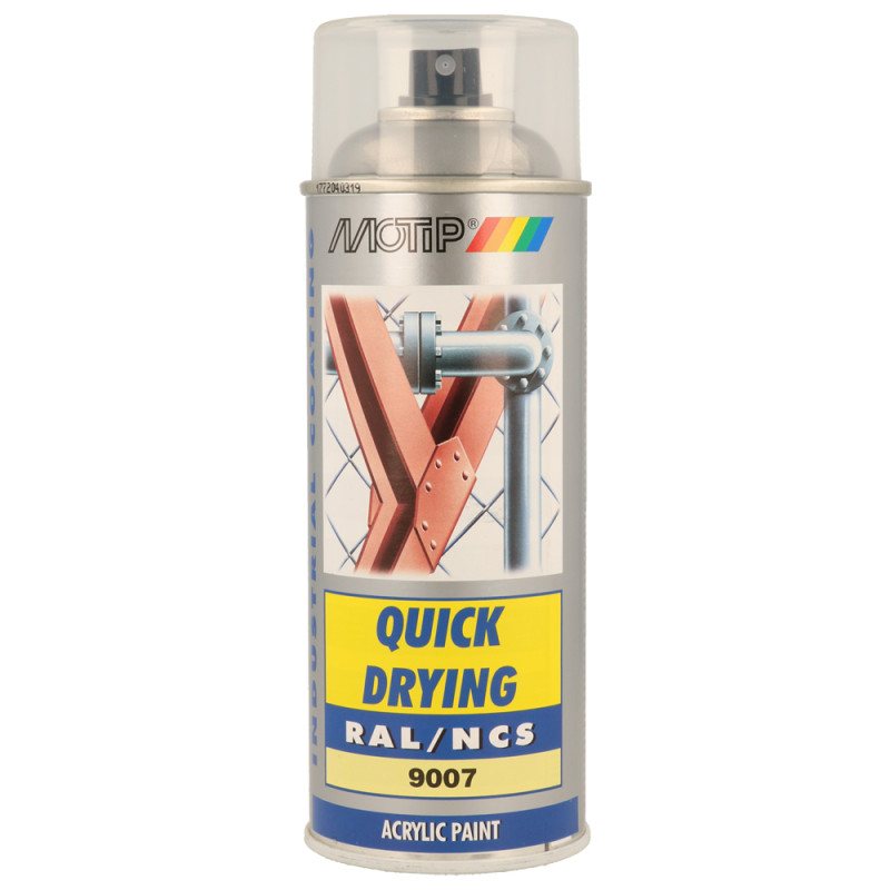 Peinture acrylique en spray Quick Drying aluminium gris 0,4 L MOTIP