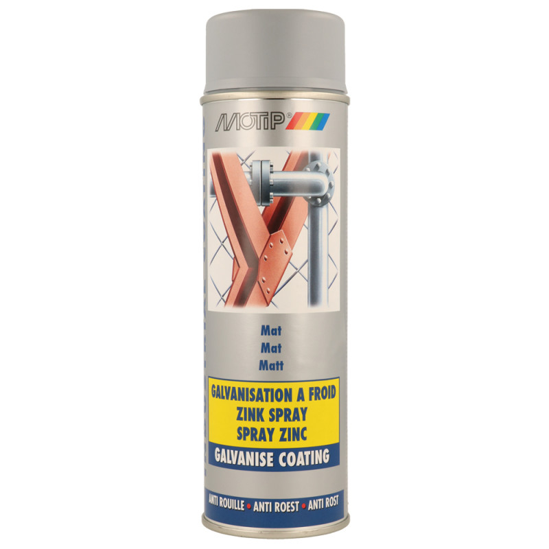 Peinture de galvanisation à froid en spray aluminium mat 0,4 L MOTIP