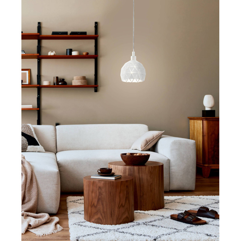 Suspension Roccaforte blanche Ø 17 cm E14 40 W EGLO Suspension Roccaforte blanche Ø 17 cm E14 40 W EGLO