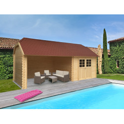 Abri de jardin York 28 mm 2,98 + 3,64 x 2,98 m SOLID