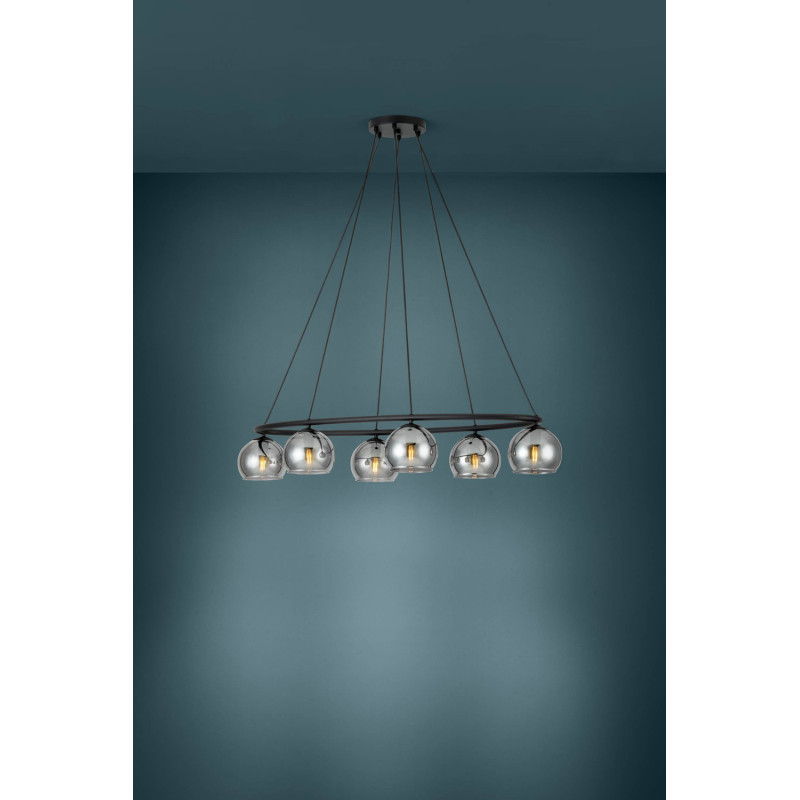 Suspension Daguelle noire E14 6 × 25 W EGLO Suspension Daguelle noire E14 6 × 25 W EGLO