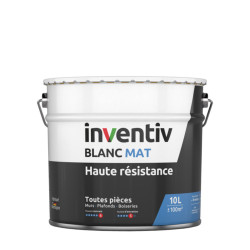 Peinture pour murs et plafonds Haute Résistance blanc mat 10 L INVENTIV