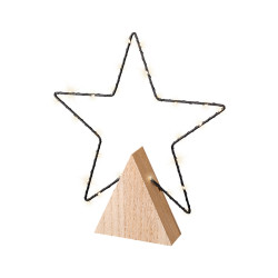 Étoile en fer noire LED 30 cm blanc chaud LUMINEO Étoile en fer noire LED 30 cm blanc chaud LUMINEO