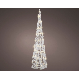 Pyramide en acrylique LED Ø 17 x 89 cm blanc chaud LUMINEO