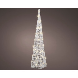 Père Noel acrylique lumineux 30 LED, Decoration de noel pas cher