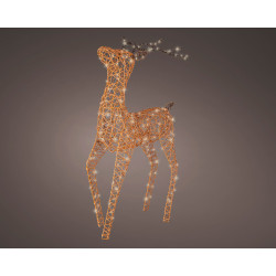 Renne en résine tressée LED 26 x 73 x 120 cm blanc chaud LUMINEO
