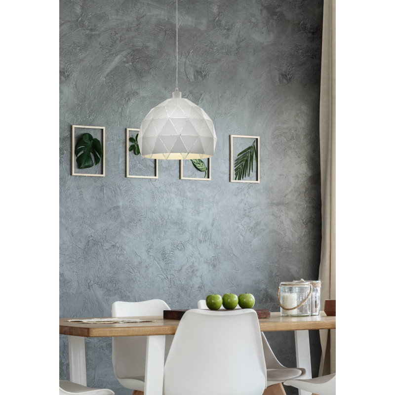 Suspension Roccaforte blanche Ø 40 cm E27 60 W EGLO Suspension Roccaforte blanche Ø 40 cm E27 60 W EGLO