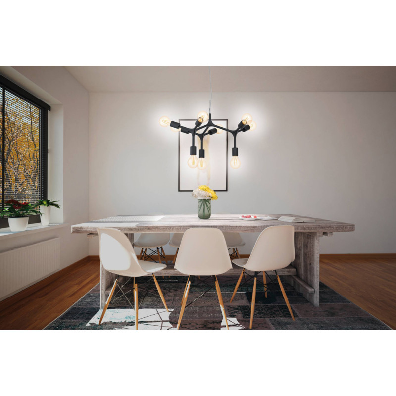 Suspension Bocadella noir E27 9 × 60 W EGLO Suspension Bocadella noir E27 9 × 60 W EGLO