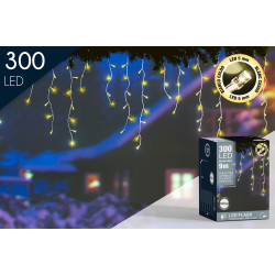 Guirlande de Noël intérieure et extérieure Cascade 300 LED blanc chaud 9 m