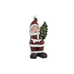 Figurine de Père Noël qui porte un sapin LED 44 cm