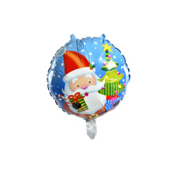 Ballon gonflable en aluminium Père Noël bleu Ø 35 x 43 cm