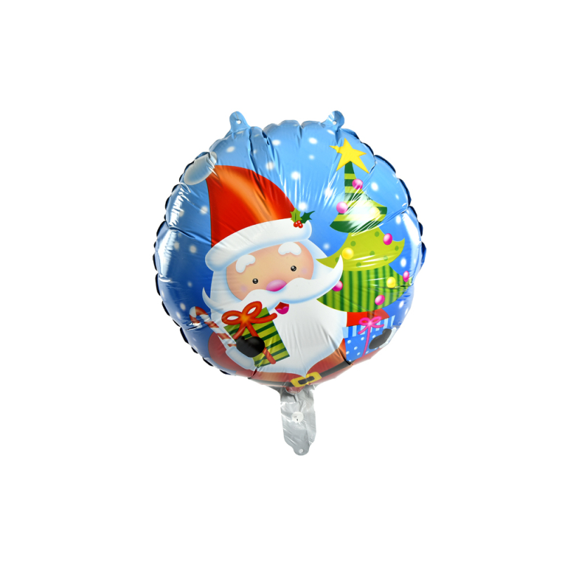 Ballon gonflable en aluminium Père Noël bleu Ø 35 x 43 cm