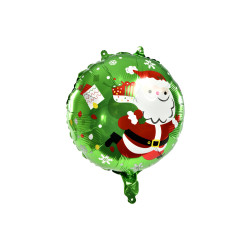 Ballon gonflable en aluminium Père Noël vert Ø 35 x 43 cm