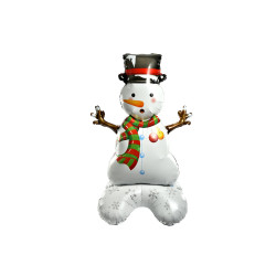 Ballon gonflable en aluminium bonhomme de neige 75 x 55 x 120 cm