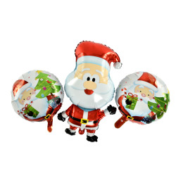 Set de ballons en aluminium Père Noël 3 pièces
