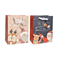 Sac cadeau de Noël en papier  13 x 27 x 32 cm