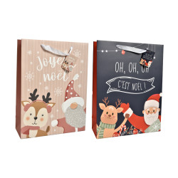 Sac cadeau de Noël en papier  12 x 32 x 42 cm
