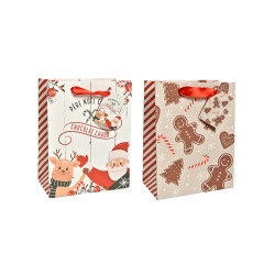 Sac cadeau de Noël en papier  10 x 18 x 23 cm
