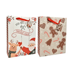 Sac cadeau de Noël en papier  12 x 32 x 42 cm