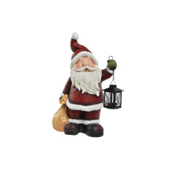 Figurine de Père Noël avec lanterne et hotte 44 cm