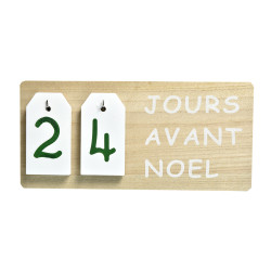 Calendrier de l'avent en bois 30 x 14 cm