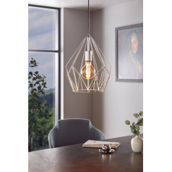 Suspension Carlton argent Ø 31 cm E27 60 W EGLO Suspension Carlton argent Ø 31 cm E27 60 W EGLO
