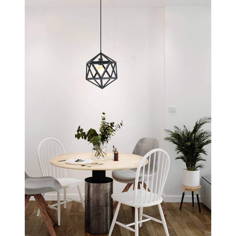 Suspension Embleton noire Ø 30,5 cm E27 60 W EGLO Suspension Embleton noire Ø 30,5 cm E27 60 W EGLO