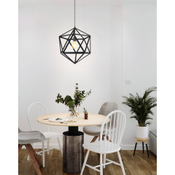 Suspension Embleton noire Ø 46 cm E27 60 W EGLO Suspension Embleton noire Ø 46 cm E27 60 W EGLO