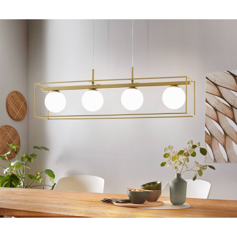 Suspension Vallaspra champagne E27 4 × 40 W EGLO Suspension Vallaspra champagne E27 4 × 40 W EGLO