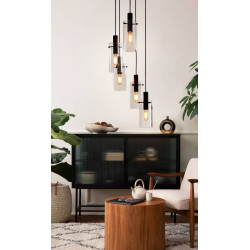 Suspension Montefino noire E27 5 × 60 W EGLO Suspension Montefino noire E27 5 × 60 W EGLO