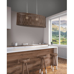 Suspension Sendero nickel mat et marron E27 2 × 60 W EGLO Suspension Sendero nickel mat et marron E27 2 × 60 W EGLO