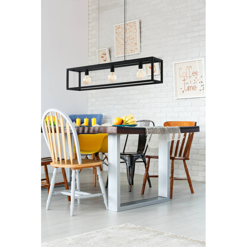 Suspension Elswick noire E27 3 × 60 W EGLO Suspension Elswick noire E27 3 × 60 W EGLO