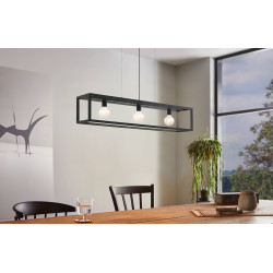 Suspension Elswick noire E27 3 × 60 W EGLO Suspension Elswick noire E27 3 × 60 W EGLO