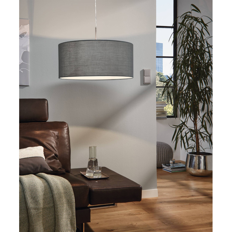 Suspension Pasteri gris Ø 53 cm E27 60 W EGLO Suspension Pasteri gris Ø 53 cm E27 60 W EGLO